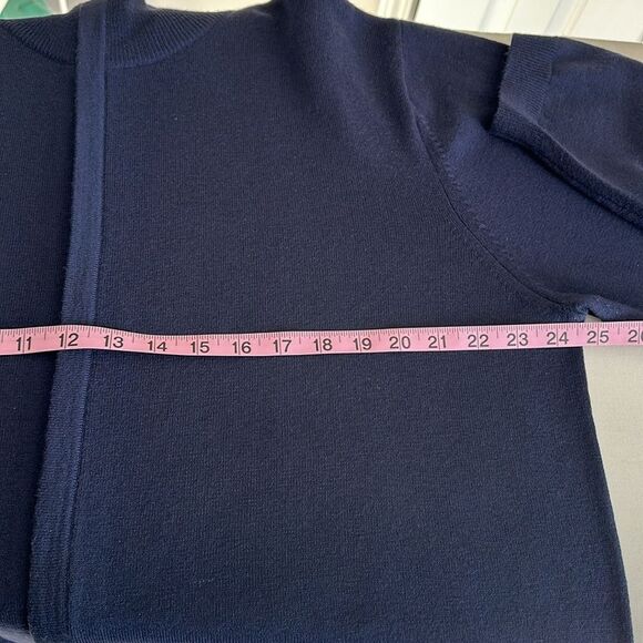 Paul Frederick 100% Wool Men’s Zip Up Sweater Navy Long Sleeve Size L - Picture 7 of 8